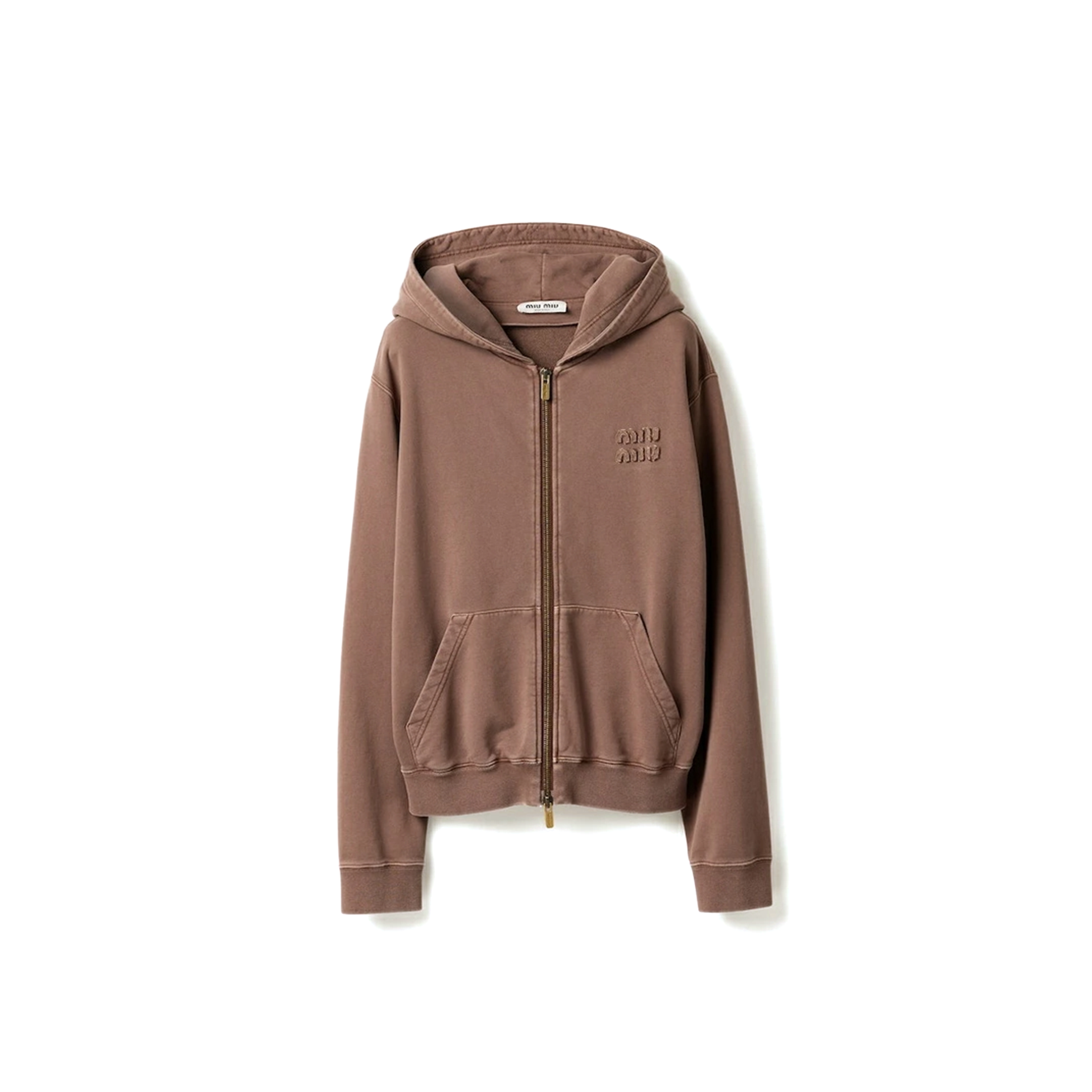 MIU MIU EMBROIDERED ZIP HOODIE MJL063